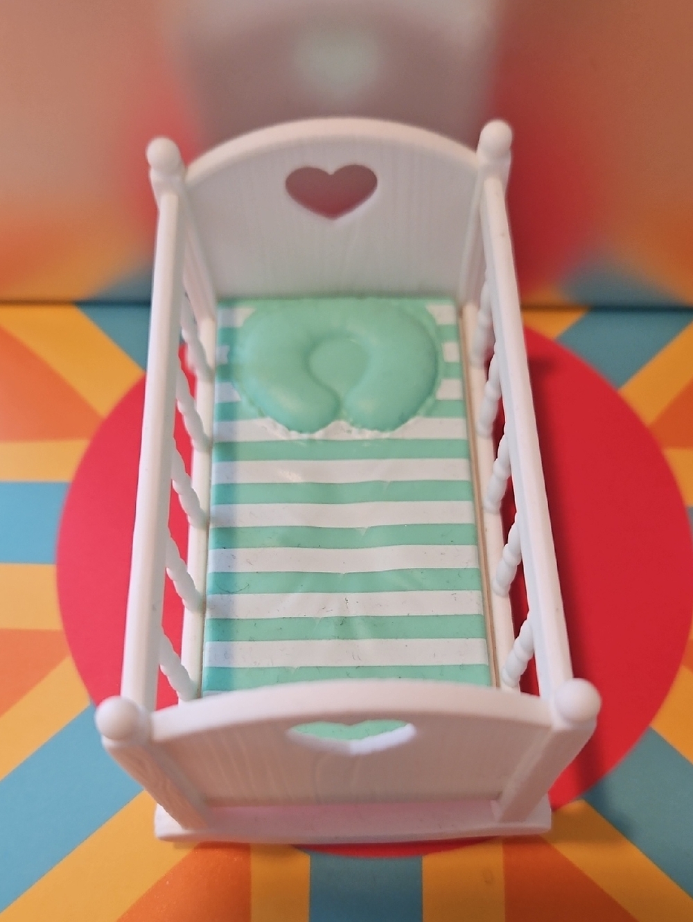 Zuru Mini Baby Doll in White Crib with Mint Bedding - Picture 3 of 7